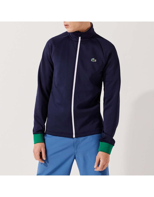 Jaqueta de golfe Lacoste azul com zíper para homens