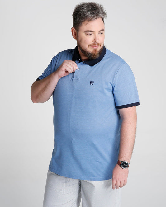 Polo Plus Size con stemma - Blu