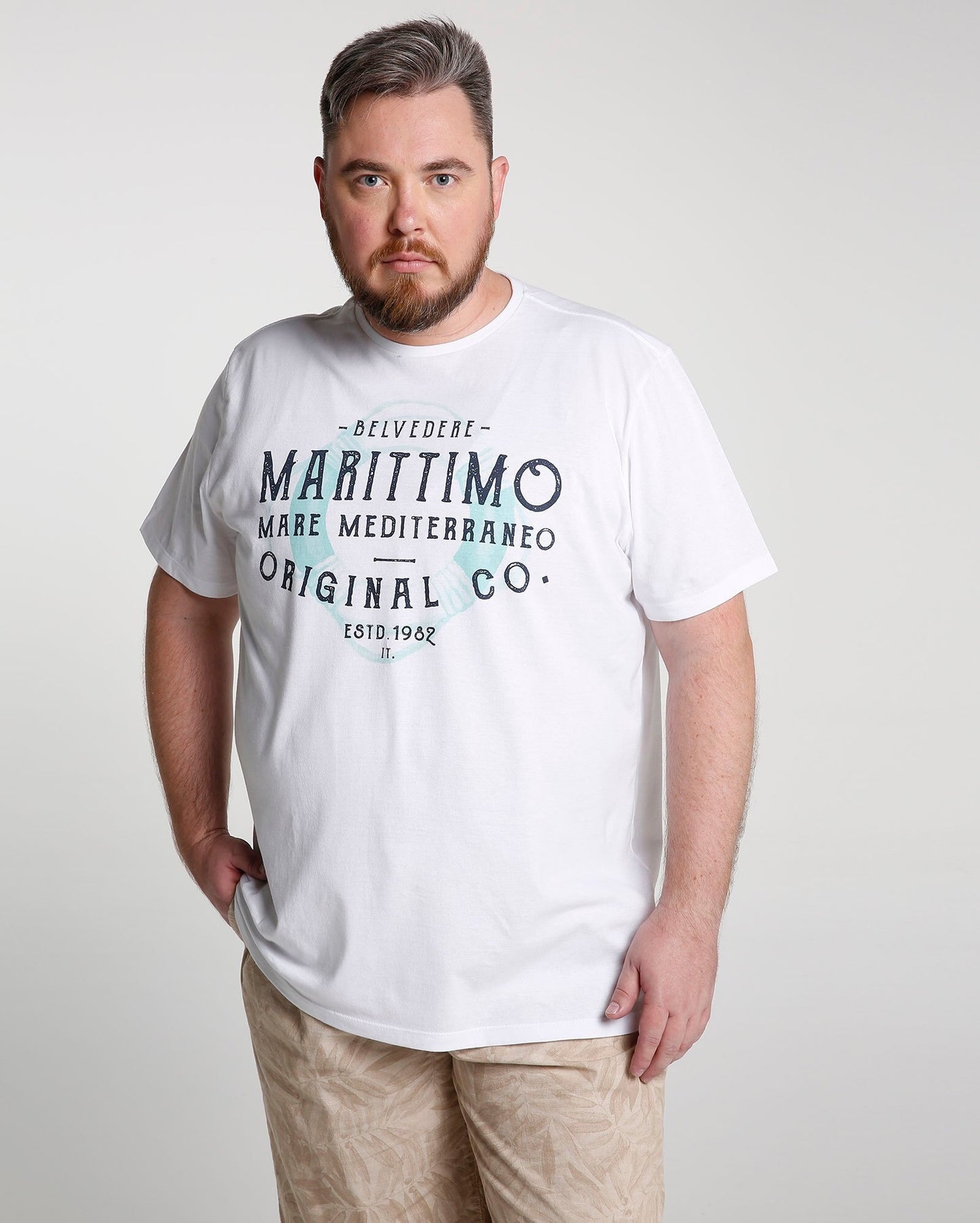 Maglietta Maritime Plus Size - Bianco