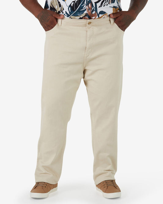 Men's Plus Size Slim Fit Khaki Jeans with Elastic Waistband by Allman for Riachuelo