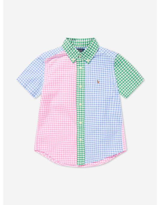 Boys' Multicolour Gingham Short Sleeve Shirt