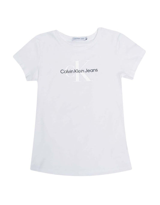 Maglietta Calvin Klein Logo Glow In The Dark per neonati - Bianco