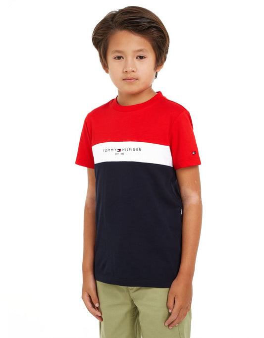 Camiseta Essential Colorblock para meninos, multicolorida