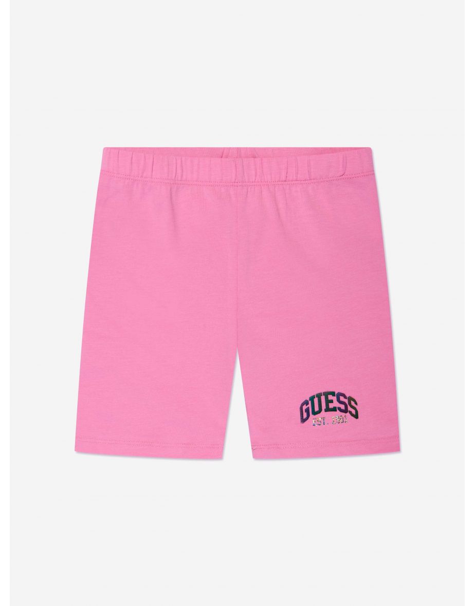 Pantaloncini da ciclismo rosa da bambina