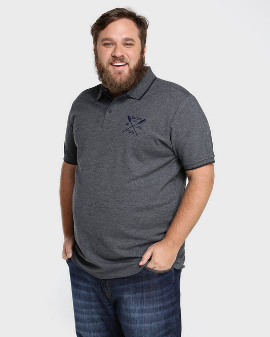 Polo a maniche corte Plus Size da uomo in grigio scuro - Original Plus di Riachuelo