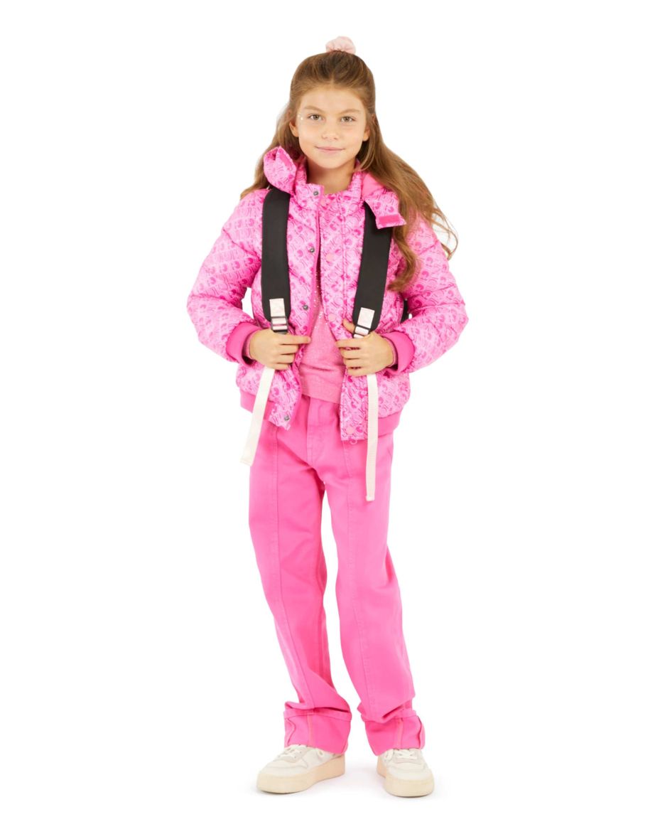 Chaqueta con capucha rosa para niña