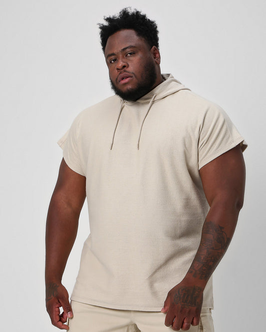 Camiseta masculina de malha piquet plus size bege Allman By Riachuelo