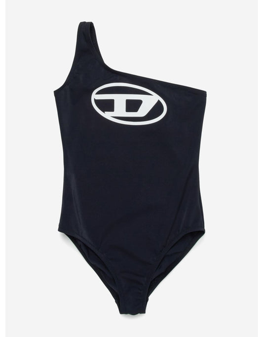 Bañador de un hombro Oval D negro para niña