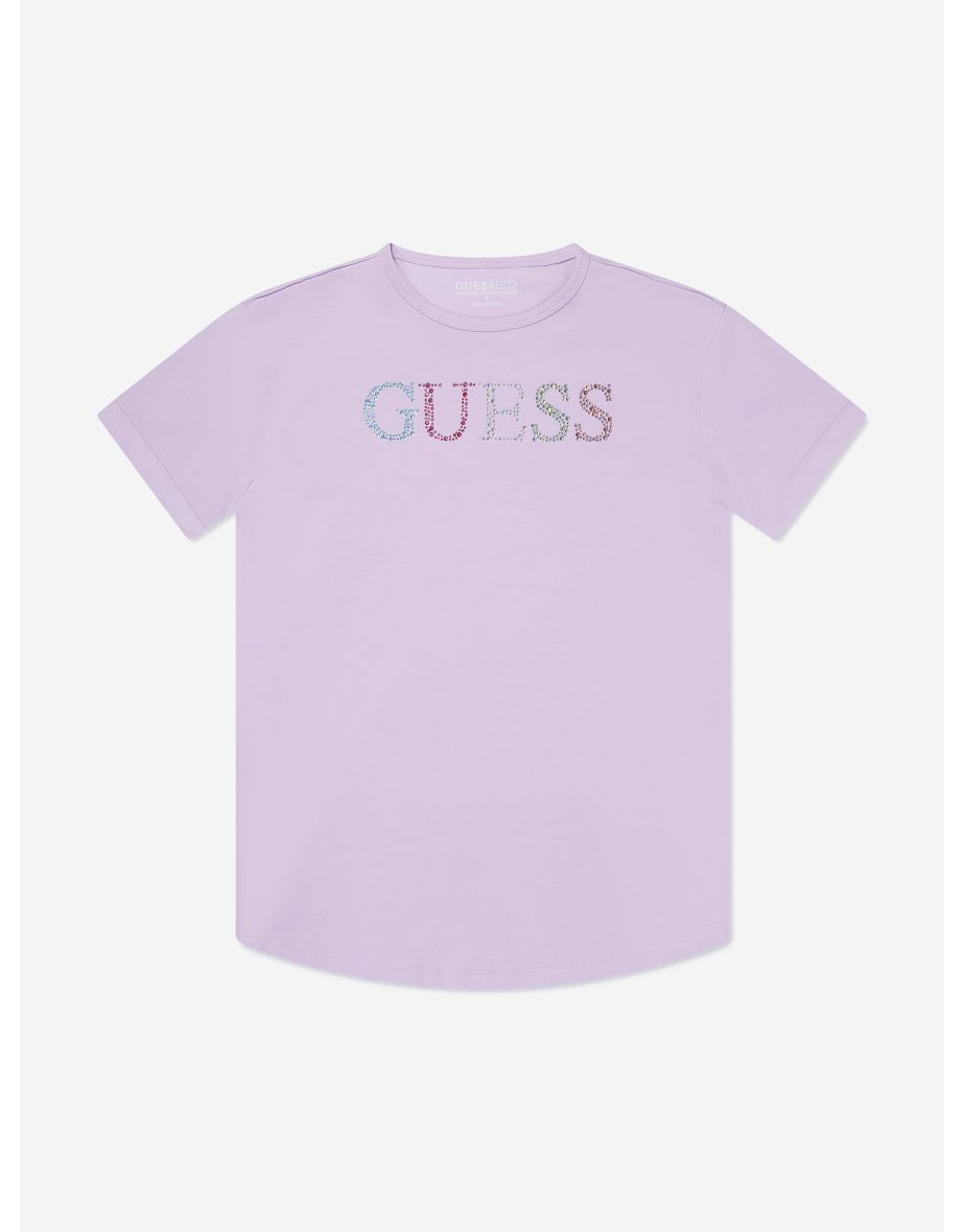 Camiseta con logo para niña en morado