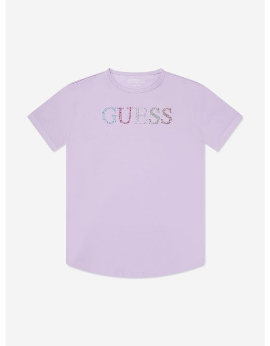 Camiseta con logo para niña en morado