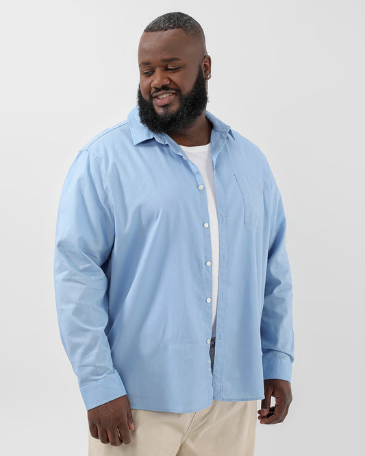 Camisa Slim Azul Tallas Grandes Hombre | Original Plus by Riachuelo
