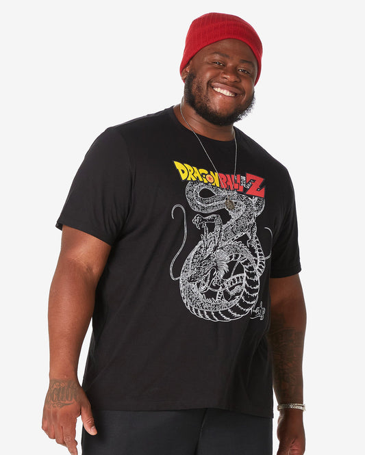 Men's Plus Size Short Sleeve Dragon Ball Z T-Shirt - Black
