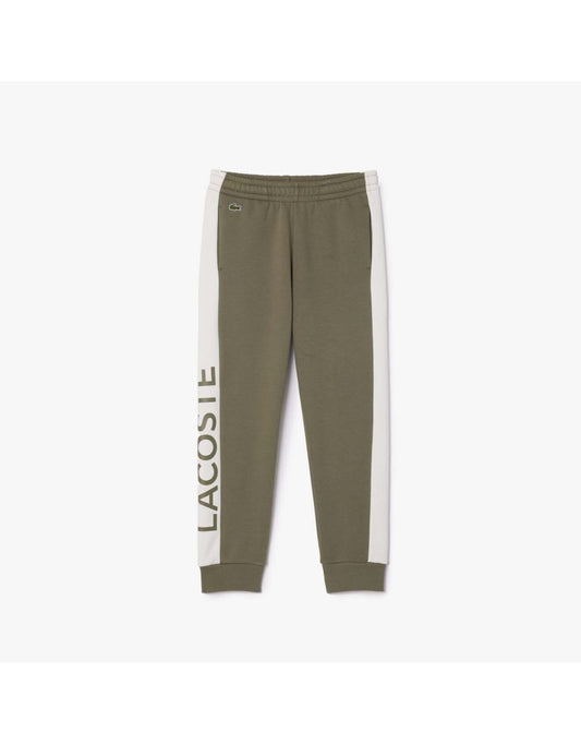 Calça de moletom Lacoste Juniors verde estampada para menino