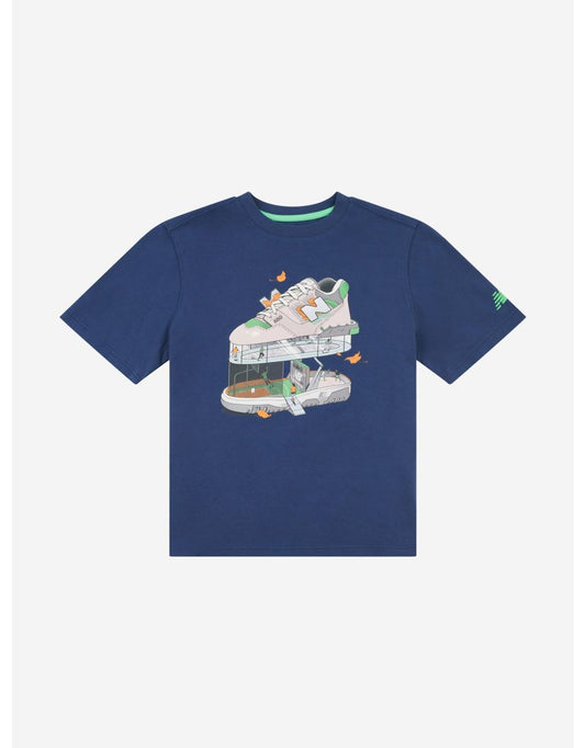 Maglietta grafica New Balance Fitness Center Illustrated da bambino in blu