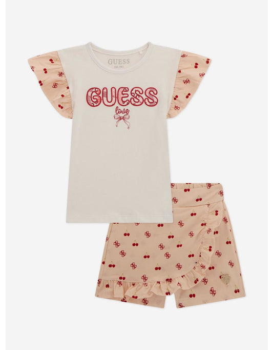 Conjunto de saia branca para meninas