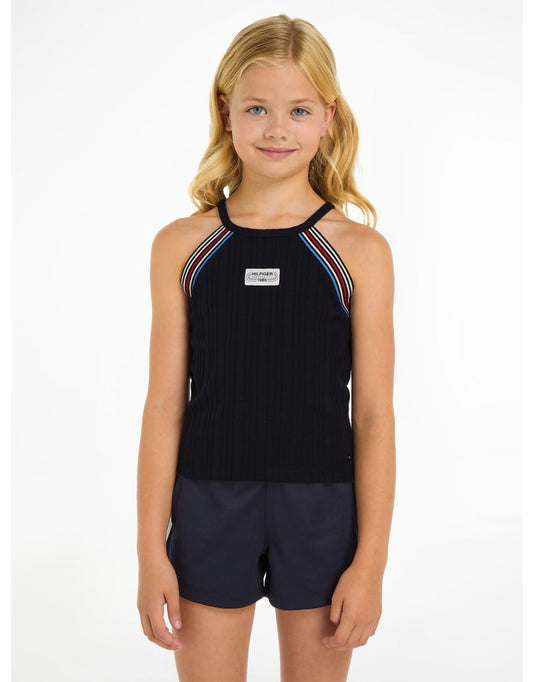 Canotta da ragazza con logo 1985 in blu scuro