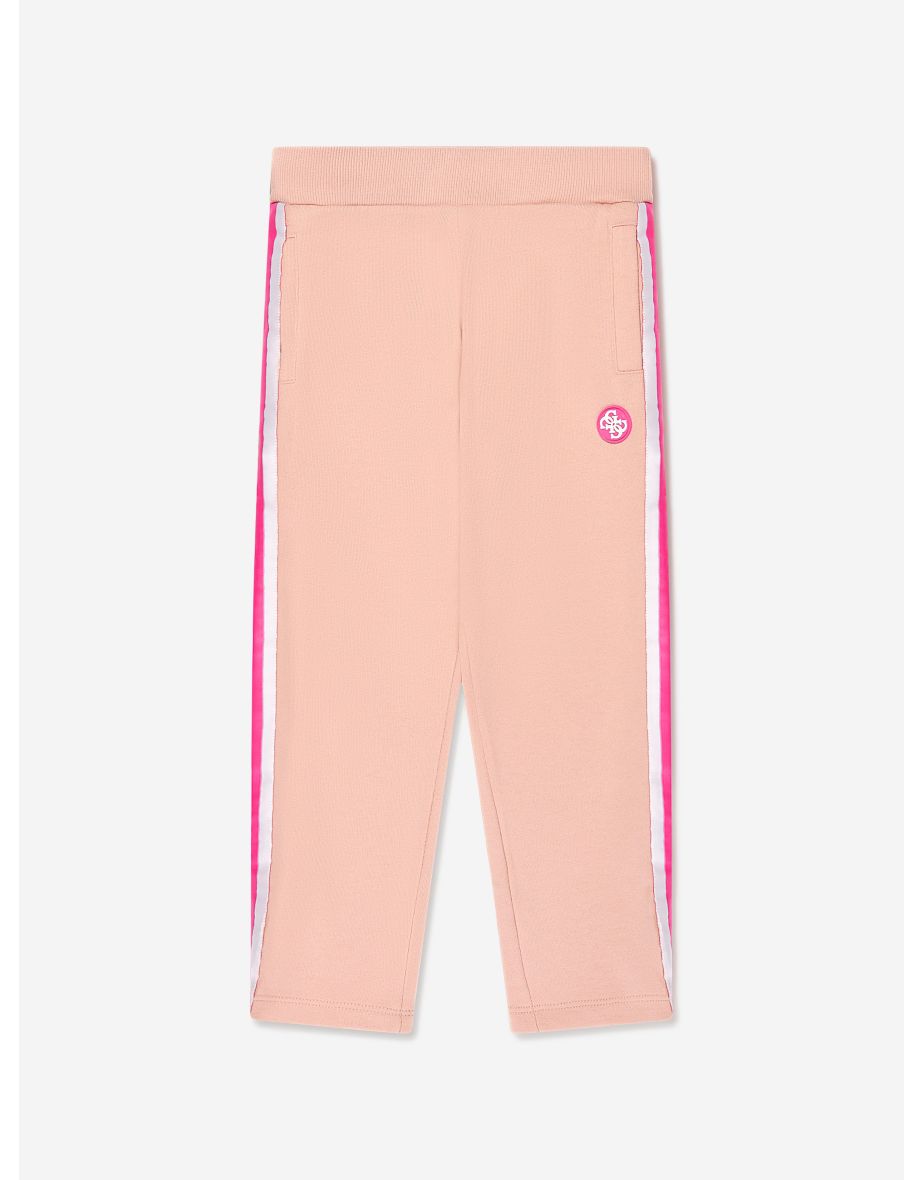 Joggers da bambina con logo beige