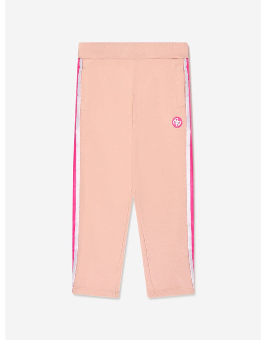 Joggers da bambina con logo beige