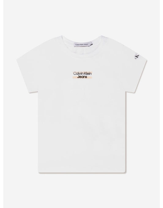 Maglietta Hero Logo Slim Fit da ragazza - Bianco