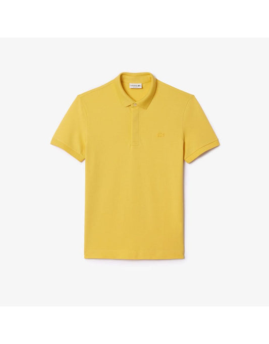 Camisa polo masculina Lacoste Regular Fit Paris Stretch Piqué - Amarelo