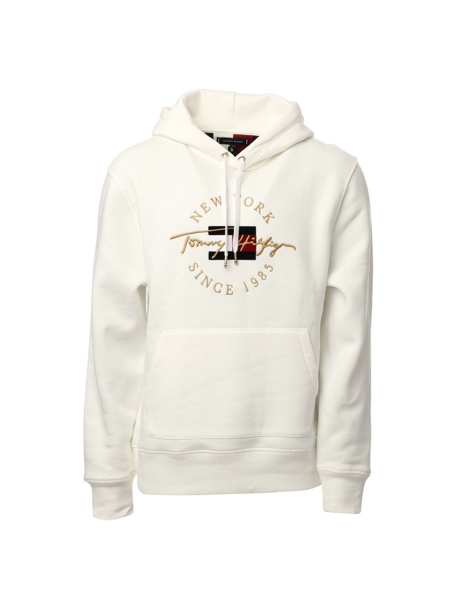 Sudadera con capucha Tommy Hilfiger Seasonal Icon de color crema para hombre