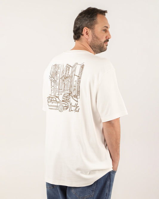 Camiseta masculina plus size Suedine Brooklyn White | Original Plus By Riachuelo