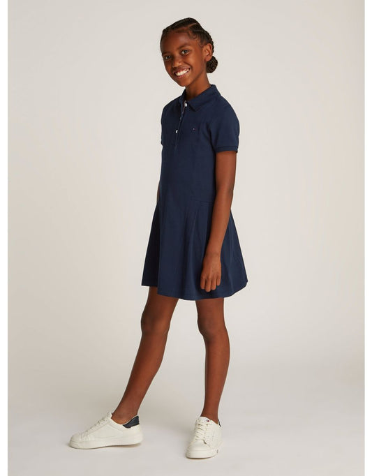 Vestido de polo azul marino para niña