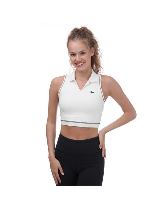 Reggiseno sportivo Lacoste White Sport Polo-Style da donna