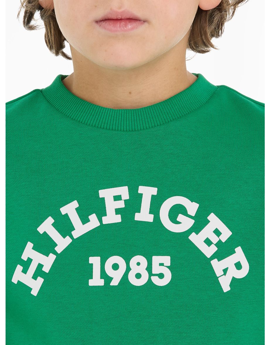 Felpa con logo 1985 da ragazzo in verde