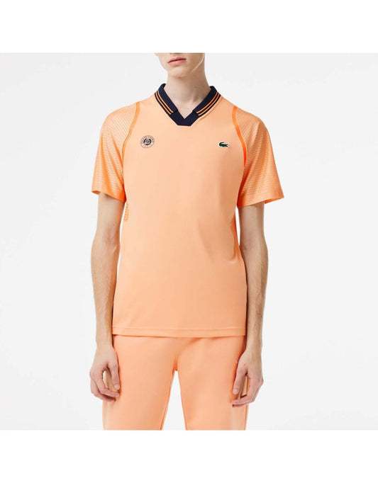Camisa polo masculina Lacoste Sport x Daniil Medvedev em laranja