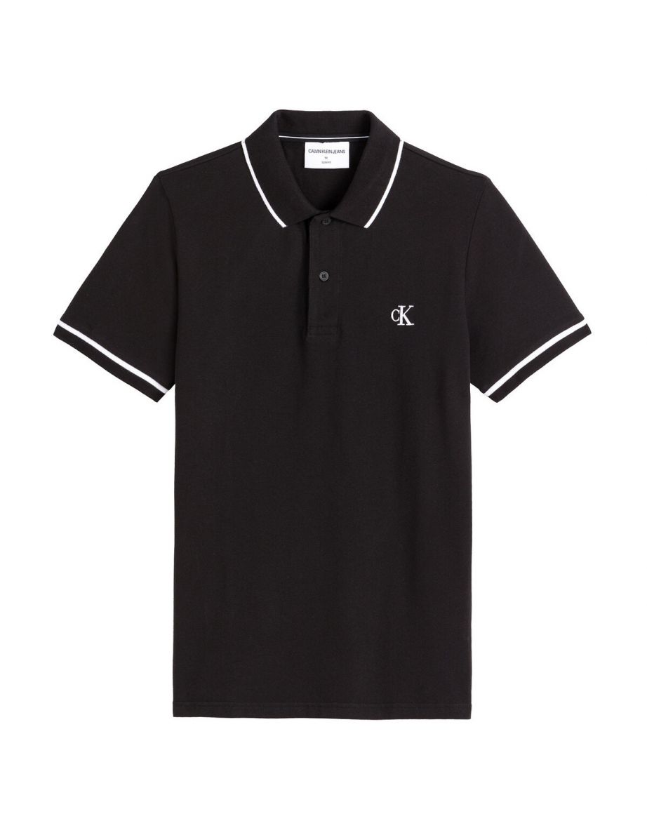 Camisa Polo Slim Fit em mistura de algodão e piquê