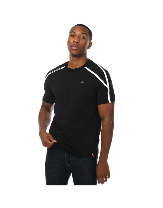 Tommy Hilfiger Men's Black Sport Logo Tape T-Shirt