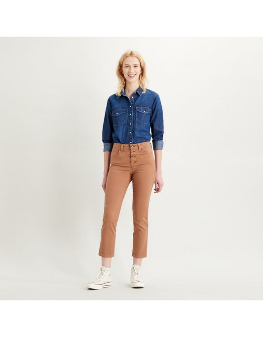 724 Pantaloni utility a vita alta in cotone