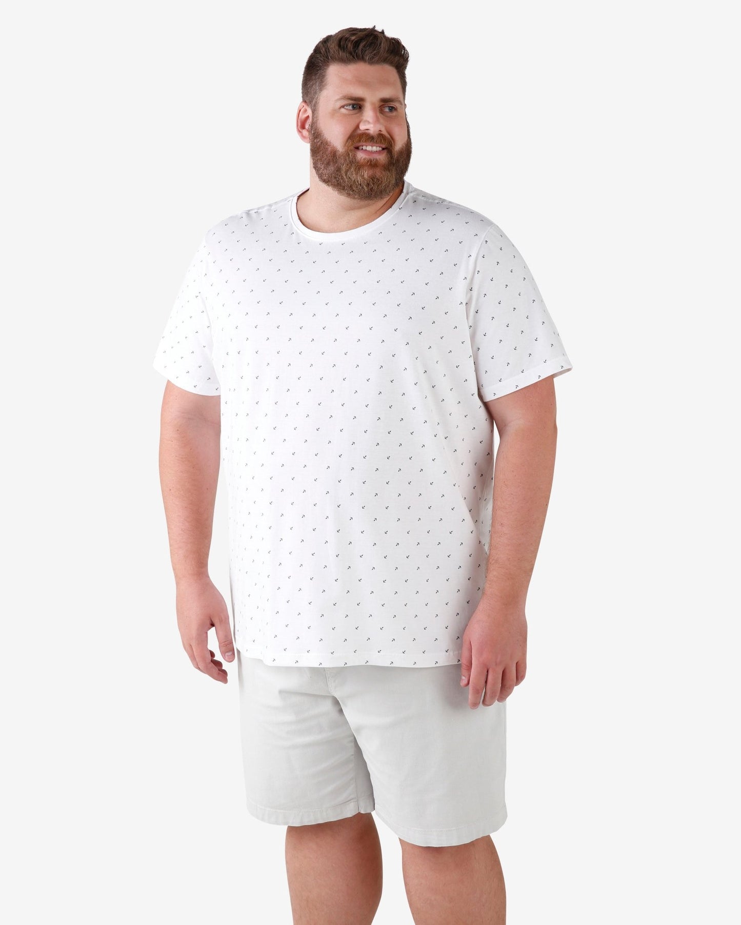 Maglietta Plus Size a maniche corte Anchor - Bianco