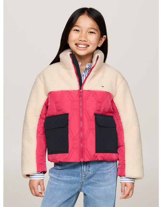Tommy Hilfiger Chaqueta de peluche acolchada Bandera multicolor para niña