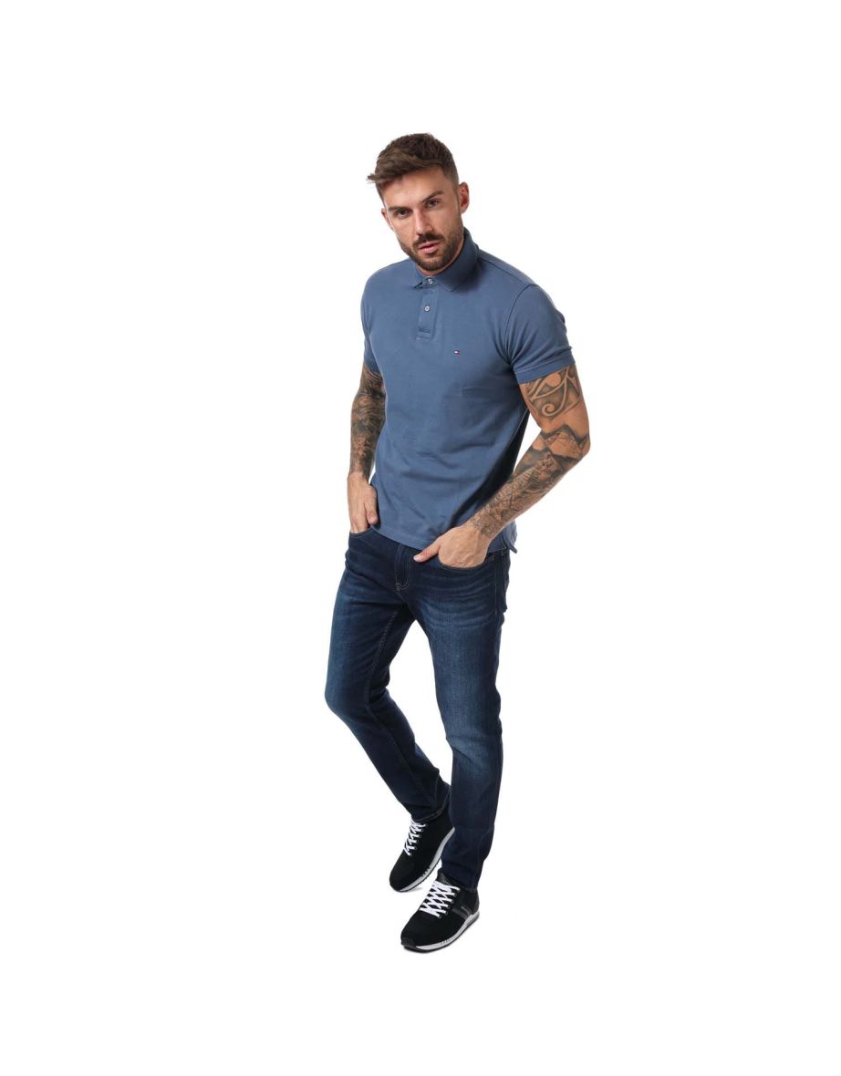 Polo azul Tommy Hilfiger 1985 Regular-Fit para hombre