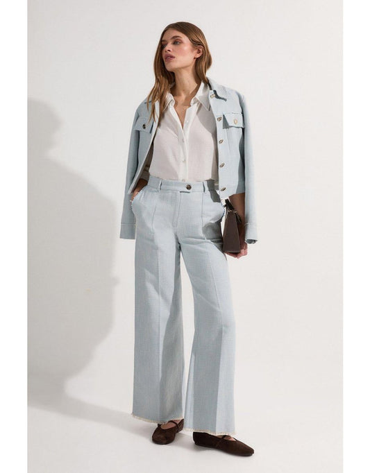 Pantaloni Petite Spring Tweed Tailored Straight-Leg