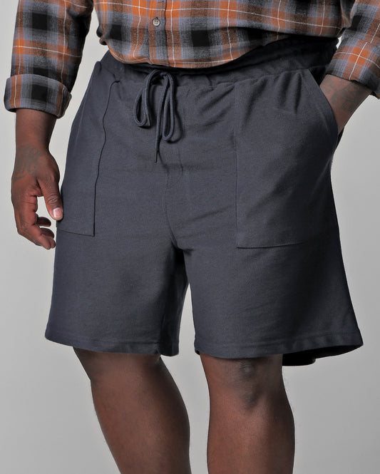 Shorts masculinos Plus Size Straight-Leg Dark Blue Drawstring Shorts by Allman for Riachuelo