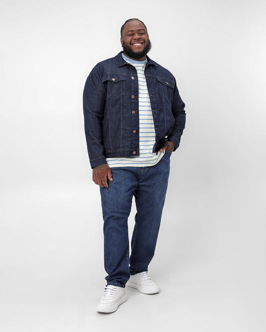 Calças de brim escuras slim plus size masculinas Original Plus da Riachuelo