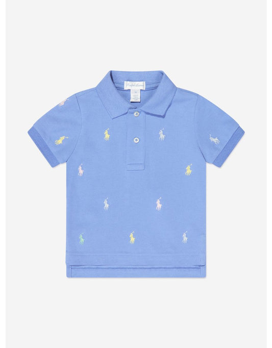 Polo con logo da bambino e ragazzo in blu