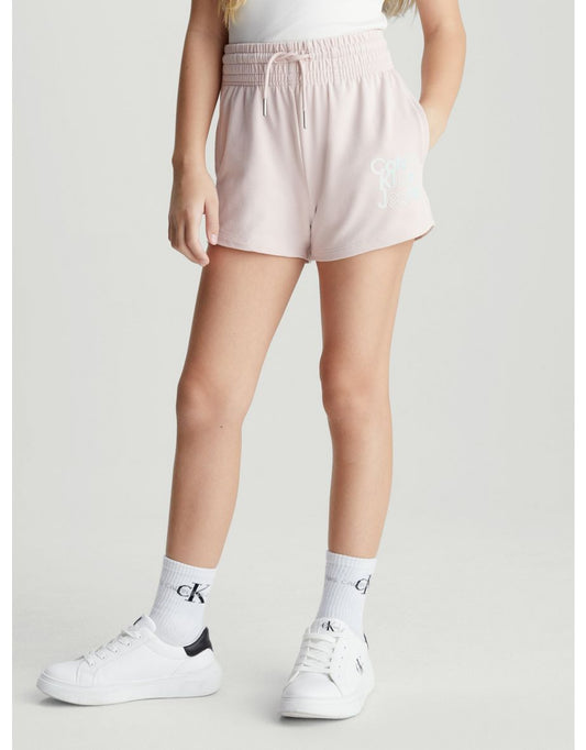 Calvin Klein Niñas Pantalón Corto Logotipo Héroe Gradiente Rosa