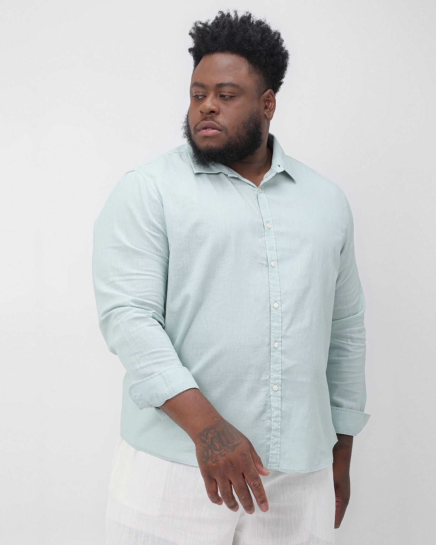 Camicia uomo Plus Size Slim Fit Manica Lunga Verde | Original Plus By Riachuelo