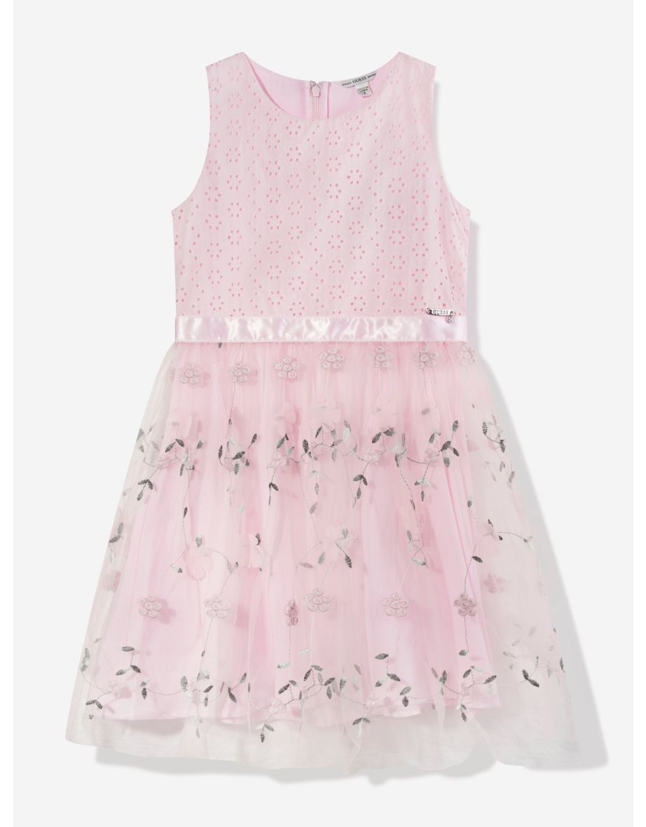 Vestito senza maniche floreale rosa per bambina