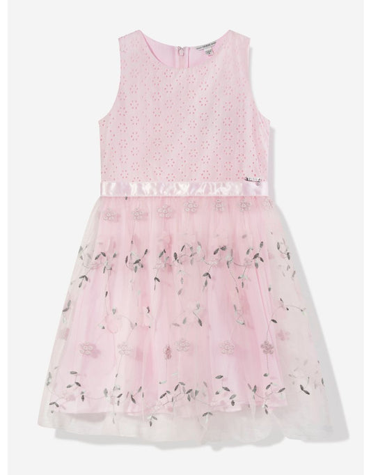 Vestito senza maniche floreale rosa per bambina
