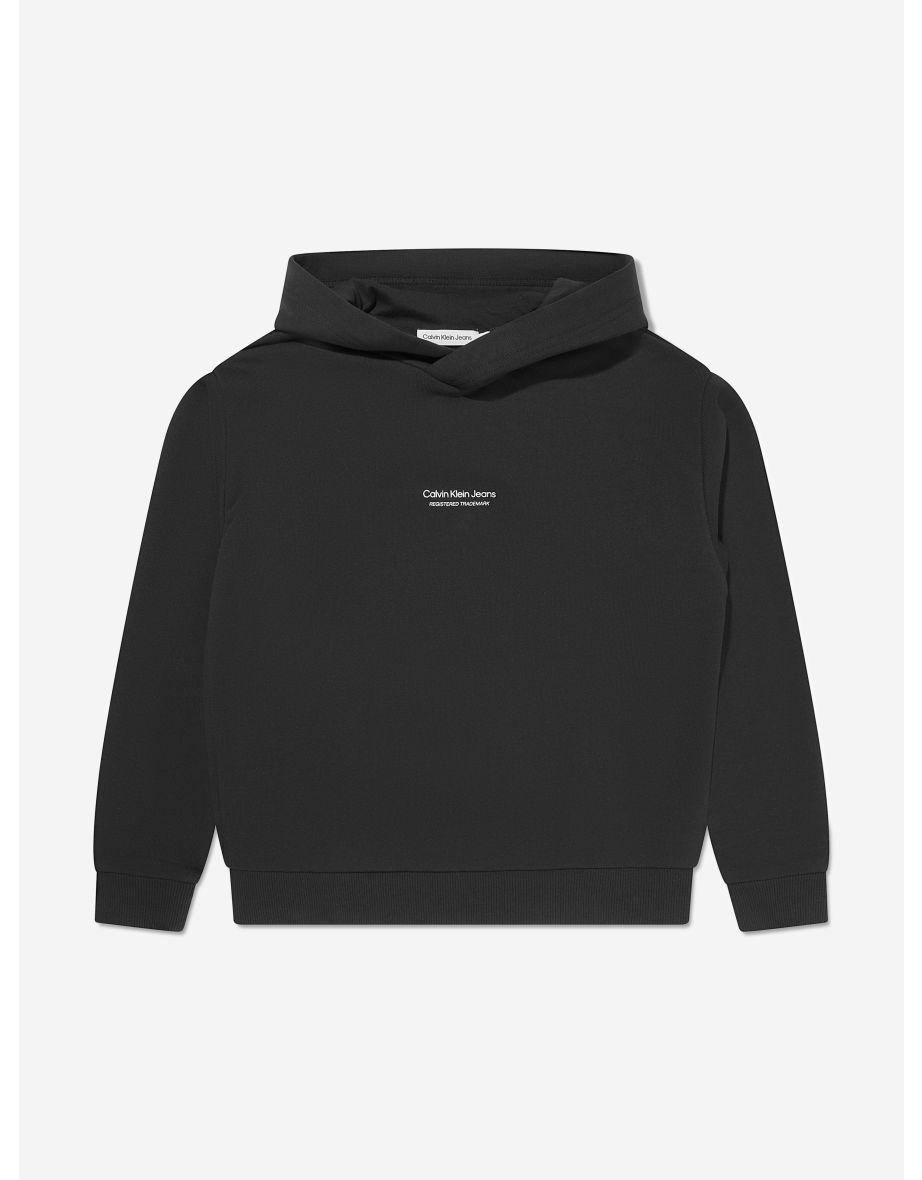 Felpa con cappuccio nera Pixel Logo Relaxed per ragazzi