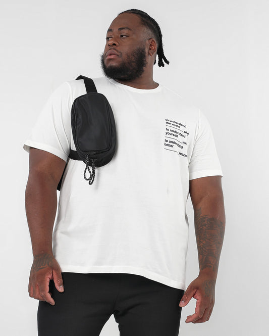 Maglietta bianca plus size da uomo con scritte | Original Plus by Riachuelo