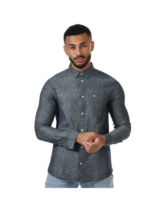 Camicia Tommy Hilfiger Slim Fit da uomo in blu