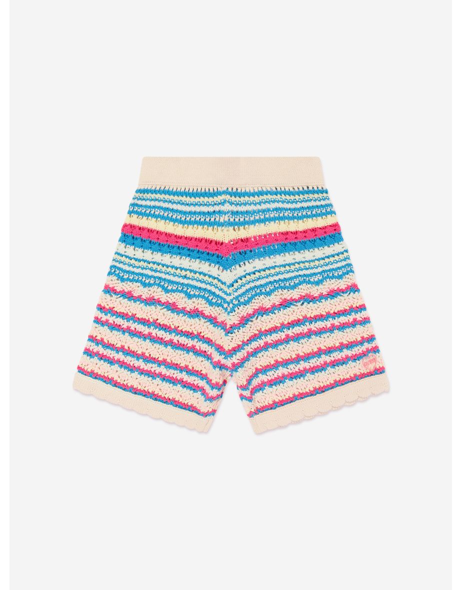 Pantaloncini da bambina multicolore all'uncinetto
