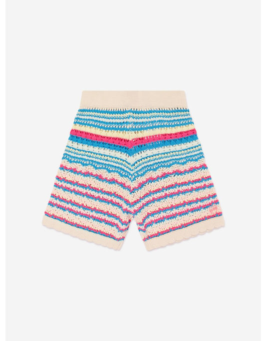 Pantaloncini da bambina multicolore all'uncinetto