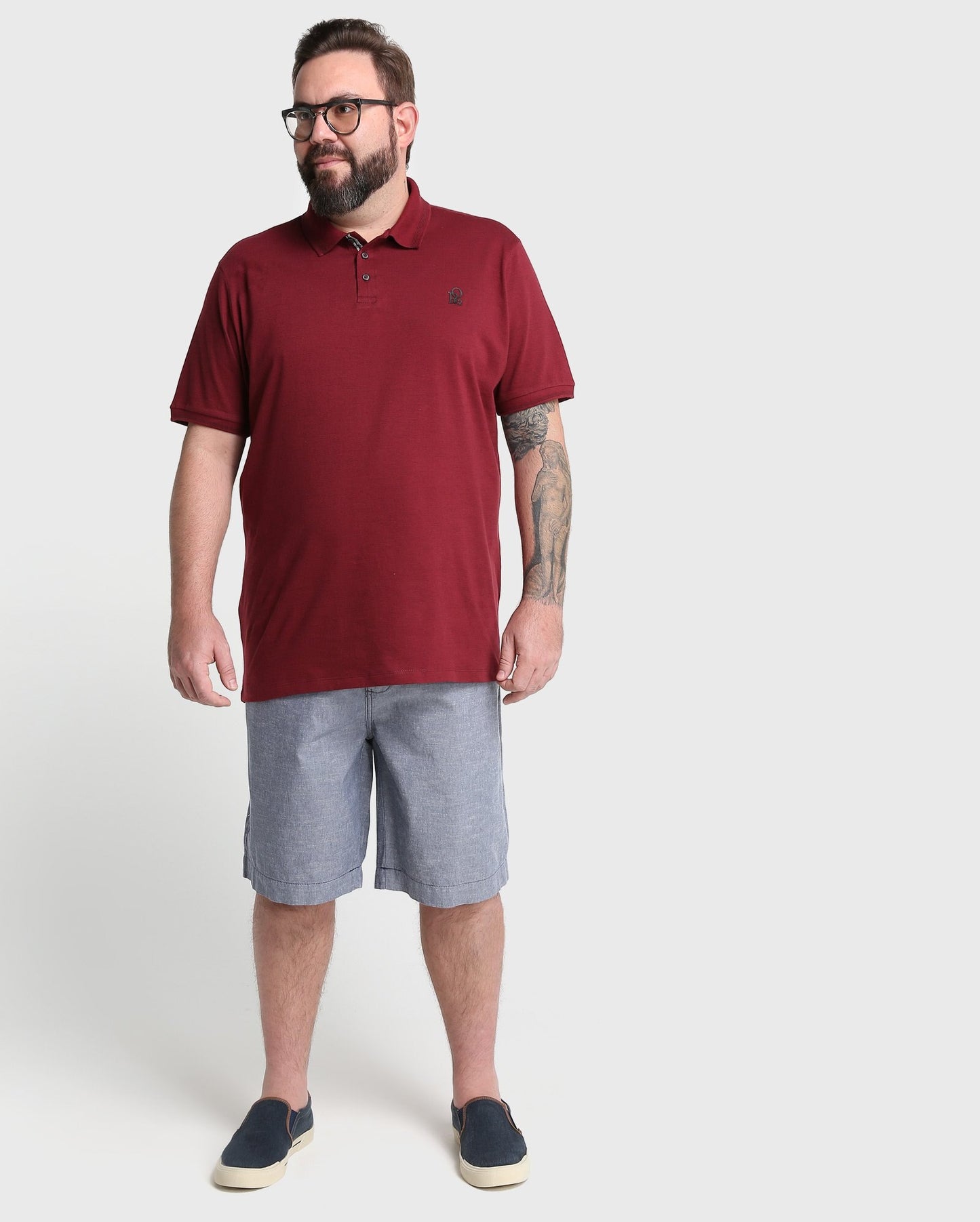 Shorts jeans de perna reta plus size - lavagem clara